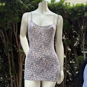 Vintage Y2k Kismet Tank Top Floral Print Racerback Spaghetti Strap Body Con S‎